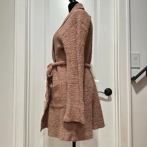 SKIMS Tan Brown Cozy Knit Boucle Short Robe with Belt Size Small/Medium